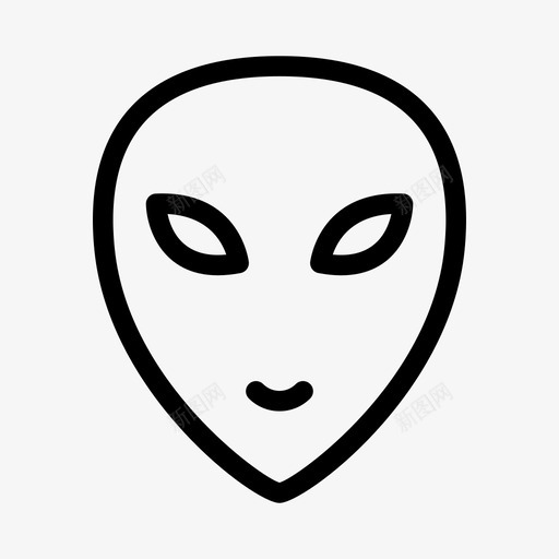 外星人头入侵者图标svg_新图网 https://ixintu.com 不明飞行物 入侵者 外星人 太空