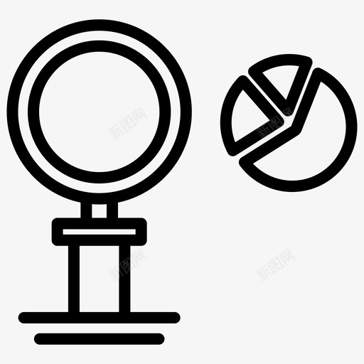 搜索业务图表图标svg_新图网 https://ixintu.com 业务 企业管理加粗线条集15 图表 搜索 饼图