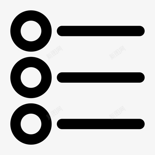 项目符号列表组织图标svg_新图网 https://ixintu.com 列表 基本 界面 符号 粗体 线条 组织 项目