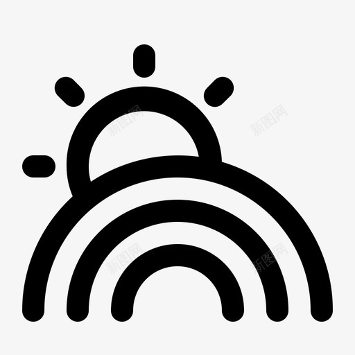 彩虹阳光夏天图标svg_新图网 https://ixintu.com 夏天 天气 彩虹 阳光