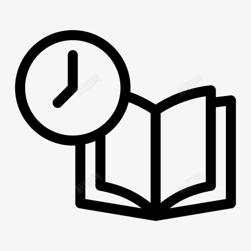 书钟时间表学校图标svg_新图网 https://ixintu.com 书钟 学术媒体 学校 时间 时间表