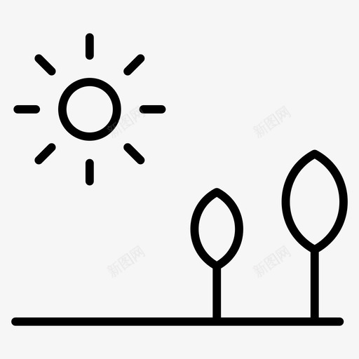 山水森林阳光图标svg_新图网 https://ixintu.com 农业和农业稀薄 山水 树木 森林 阳光
