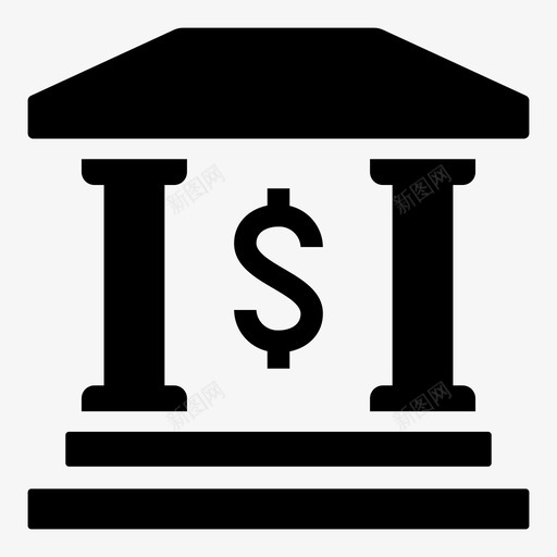 银行建筑投资图标svg_新图网 https://ixintu.com 商店 建筑 投资 货币 贷款 银行 销售