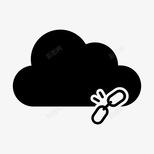 取消链接锚定云图标svg_新图网 https://ixintu.com url 云 取消链接 断开连接 锚定 间接