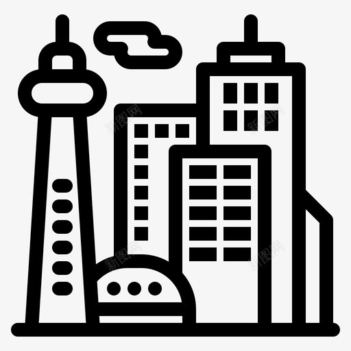 建筑地标宫殿图标svg_新图网 https://ixintu.com 地标 城市 宫殿 建筑