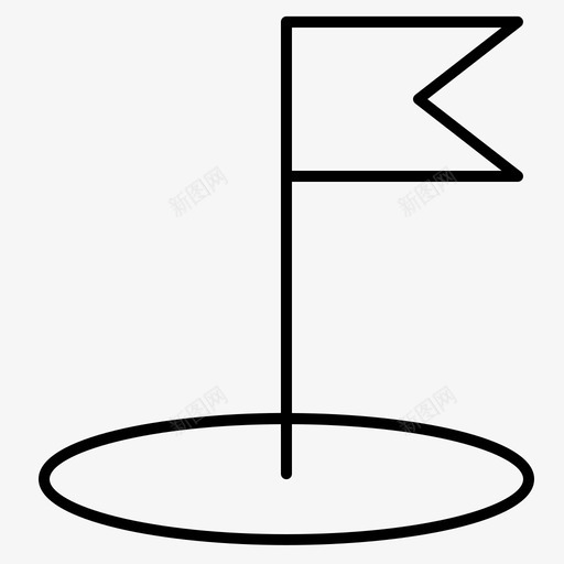 旗子高尔夫洞图标svg_新图网 https://ixintu.com 旗子 细线 运动 高尔夫