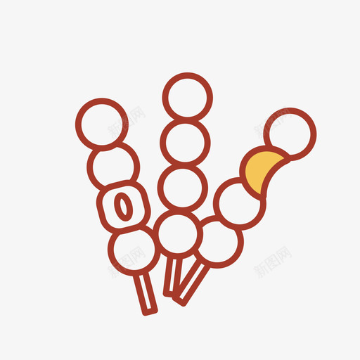 糖葫芦-线框svg_新图网 https://ixintu.com 糖葫芦-线框