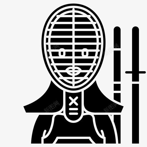 剑道战斗战士图标svg_新图网 https://ixintu.com 剑道 女性运动2字形 战士 战斗 日语 运动