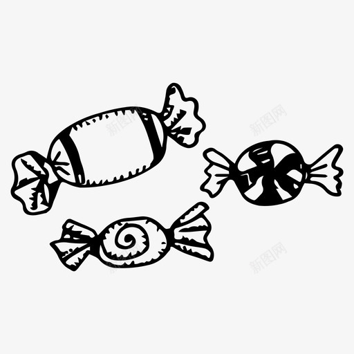 糖果食物素描图标svg_新图网 https://ixintu.com 糖果 素描 食物