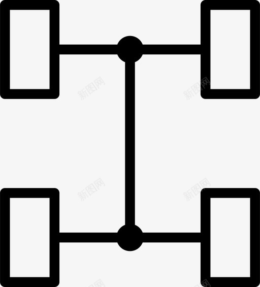 四轮驱动全轮驱动汽车图标svg_新图网 https://ixintu.com 全轮 四轮驱动 差速器 汽车 车轮 驱动