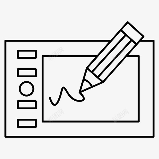 书写绘图板笔图标svg_新图网 https://ixintu.com 书写 工商管理 细线 绘图板 铅笔