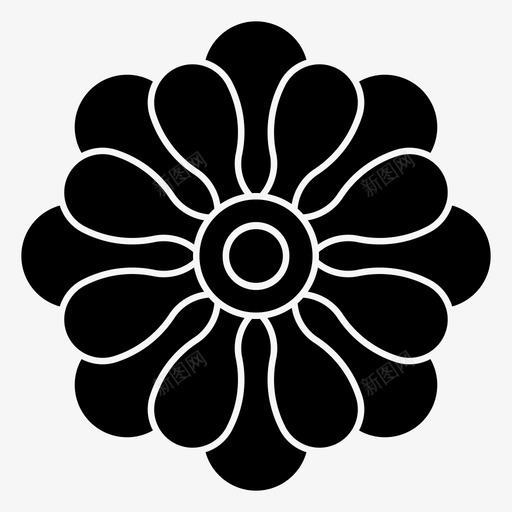 百日菊开花花图标svg_新图网 https://ixintu.com 开花 百日菊