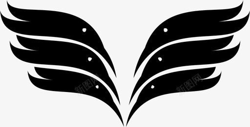 翅膀天使鸟儿的翅膀图标svg_新图网 https://ixintu.com 天使 翅膀 飞翔 鸟儿