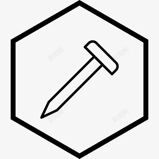钉子金属钉螺钉图标svg_新图网 https://ixintu.com 大头钉 结构 螺钉 金属 钉子