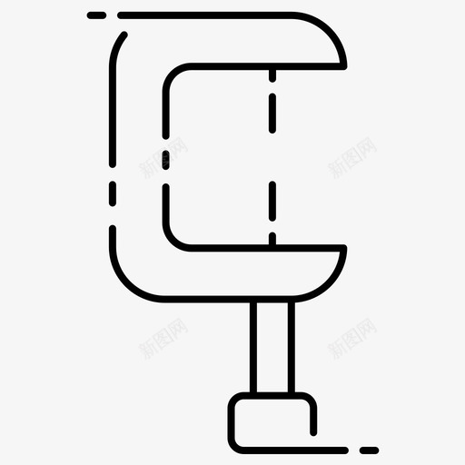 扳手c形夹五金件图标svg_新图网 https://ixintu.com 五金件 工具 工程 常规 形夹 扳手 管线 线组