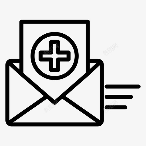 医疗医院信件图标svg_新图网 https://ixintu.com 信件 医疗 医疗保健 医院 常规 短信 线路 邮件