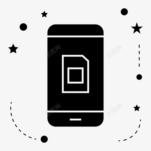 sim卡移动多功能图标svg_新图网 https://ixintu.com sim卡 多功能 智能手机 电话 移动