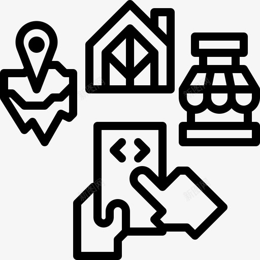 申请贷款抵押图标svg_新图网 https://ixintu.com 不动产 场所 抵押 申请 贷款