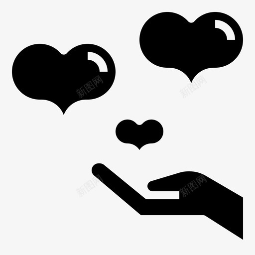 爱的传递者手势给予爱图标svg_新图网 https://ixintu.com 传递 形状 慈善 手势 爱的 给予 雕文