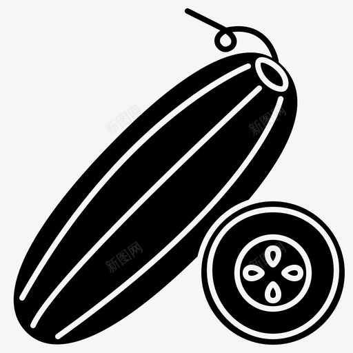 黄瓜膳食绿色图标svg_新图网 https://ixintu.com 健康 沙拉 绿色 膳食 蔬菜图标字形 黄瓜