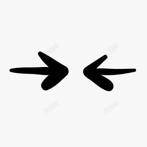 箭头中心碰撞图标svg_新图网 https://ixintu.com 中心 手绘 方向 碰撞 箭头