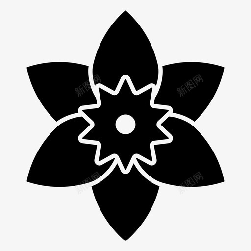 水仙花花绿图标svg_新图网 https://ixintu.com 水仙花