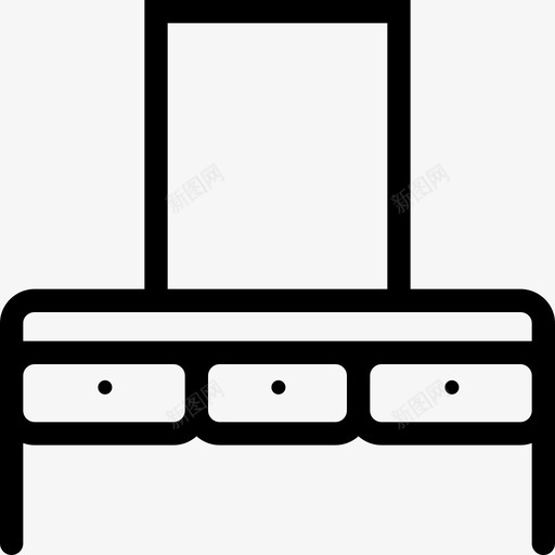梳妆台橱柜书桌图标svg_新图网 https://ixintu.com 书桌 内部 家具 家庭 家用电器 梳妆台 橱柜 轮廓