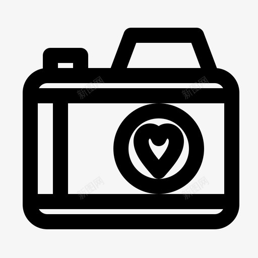 照相机图像爱情图标svg_新图网 https://ixintu.com 图像 情人节 情人节加粗线条集12 浪漫 照片 照相机 爱情
