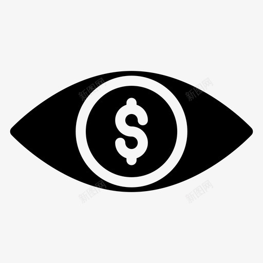 金融视觉美元眼金融监控图标svg_新图网 https://ixintu.com 数字营销字形矢量图标集 美元眼 营销 贪婪 金融愿景 金融监控 金融视觉矢量