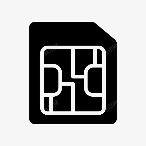 sim卡芯片手机图标svg_新图网 https://ixintu.com sim 字形 手机 技术 芯片 轮廓