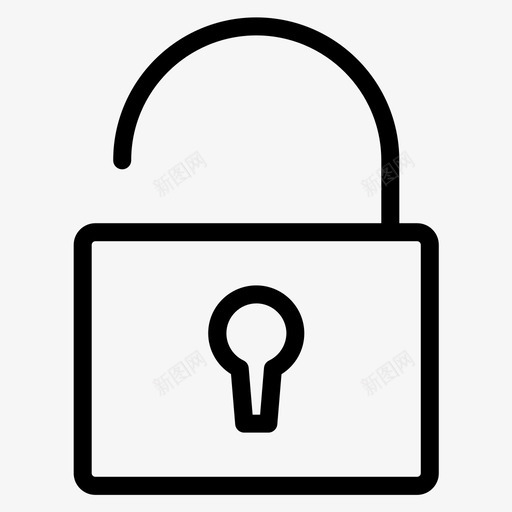 锁定安全解锁图标svg_新图网 https://ixintu.com 商务加粗线条集86 安全 解锁 锁定