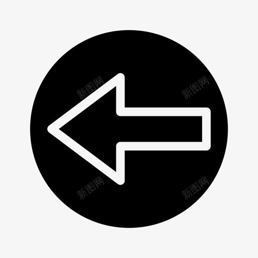 左箭头圆材质字形集5图标svg_新图网 https://ixintu.com 字形 材质 箭头