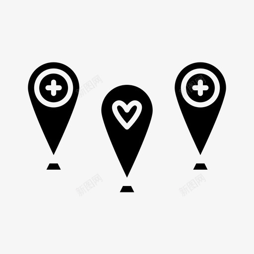 地图医生医院图标svg_新图网 https://ixintu.com 医生 医疗 医院 地图