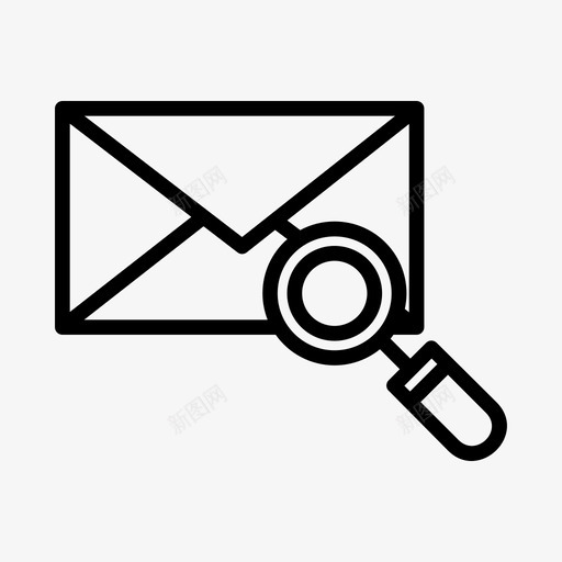 放大镜支票信封图标svg_新图网 https://ixintu.com 信封 搜索 支票 放大镜 杂项 百叶窗