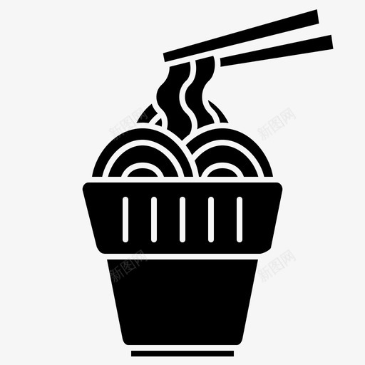 面条中餐筷子图标svg_新图网 https://ixintu.com 中餐 杯子 筷子 速食 面条