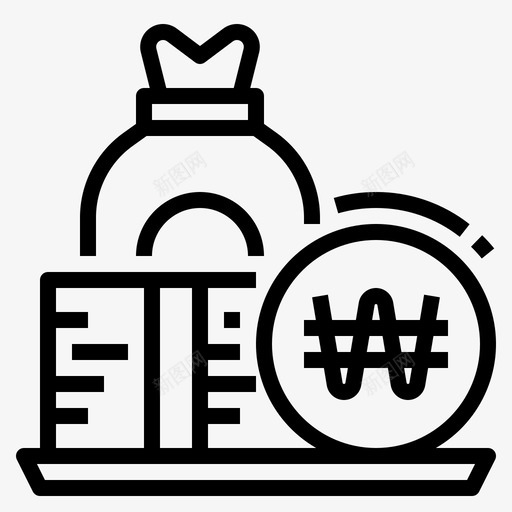 韩元硬币货币图标svg_新图网 https://ixintu.com 硬币 货币 韩元 韩国