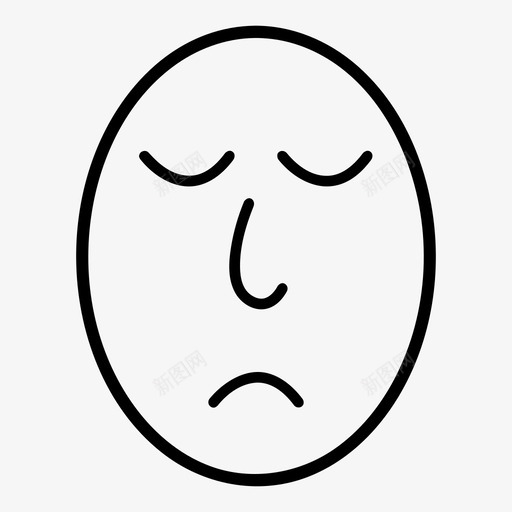 悲伤抑郁情绪图标svg_新图网 https://ixintu.com 失落 悲伤 情绪 抑郁 皱眉 量表