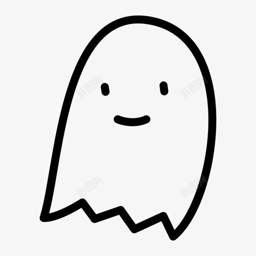 鬼魂可爱微笑图标svg_新图网 https://ixintu.com 万圣节画薄 可爱 微笑 鬼魂
