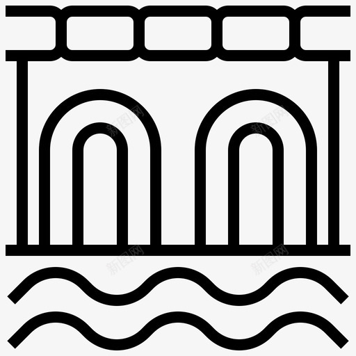 桥梁建筑和城市城堡图标svg_新图网 https://ixintu.com 中世纪轮廓 城堡 堡垒 大门 建筑 建筑和城市 桥梁