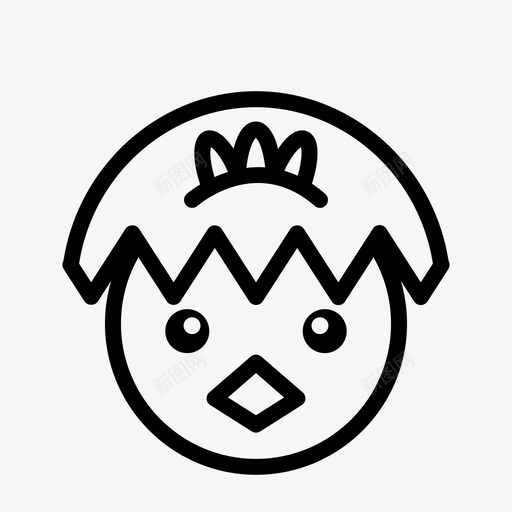 鸡脸可爱鸡蛋图标svg_新图网 https://ixintu.com 可爱 复活节轮廓 鸡脸 鸡蛋