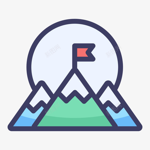 目标svg_新图网 https://ixintu.com 目标 山 红旗 团队 高峰 攀登 顶峰 追求 理想 Goal Mountain flag team peak climb pursuit ideal. target 填充 扁平 多色 精美 商务