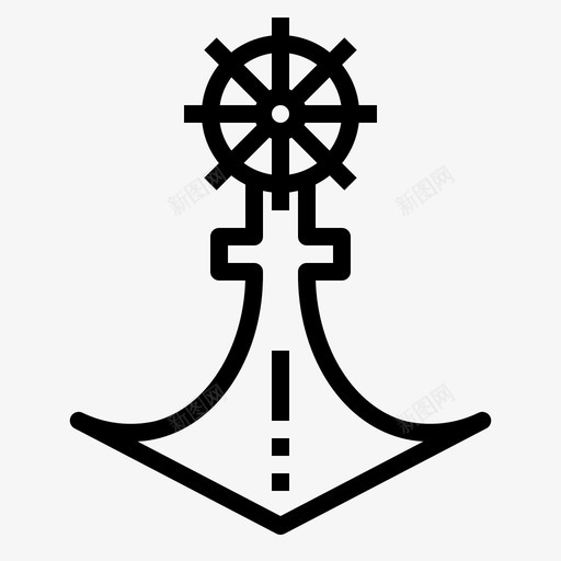 锚港海图标svg_新图网 https://ixintu.com 海 港 船 运输 锚