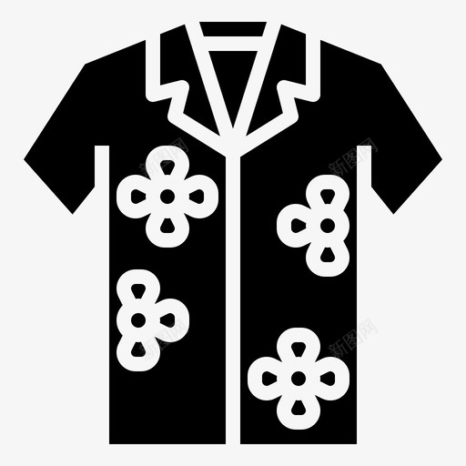 衬衫时装服装图标svg_新图网 https://ixintu.com 夏威夷 时装 服装 衬衫 雕文
