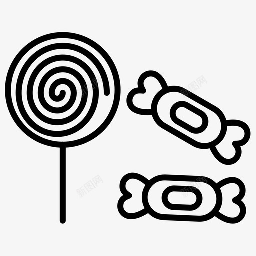 糖果太妃糖圣诞粗线条集99图标svg_新图网 https://ixintu.com 圣诞粗线条集99 太妃糖 糖果