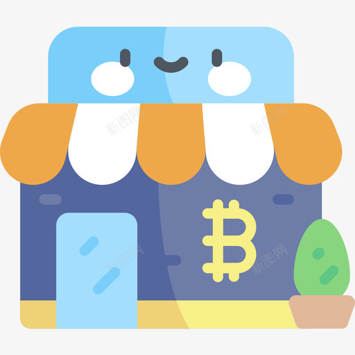 商店加密货币58扁平图标svg_新图网 https://ixintu.com 加密货币58 商店 扁平
