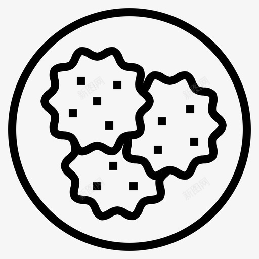 小吃曲奇饼干图标svg_新图网 https://ixintu.com 小吃 曲奇 盘子 食物 餐厅 饼干