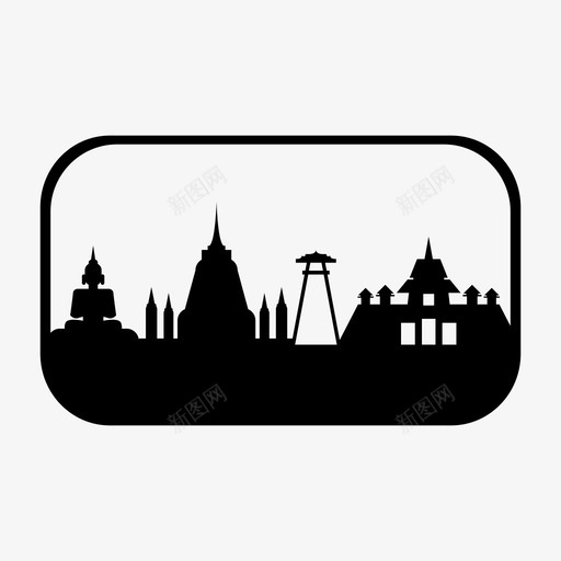 曼谷目的地泰国图标svg_新图网 https://ixintu.com 旅游 曼谷 泰国 目的地 顶部 风景