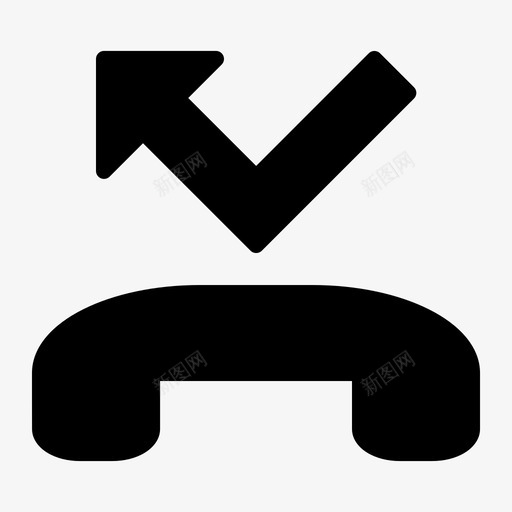 未接电话箭头电话图标svg_新图网 https://ixintu.com 未接电话 电话 箭头