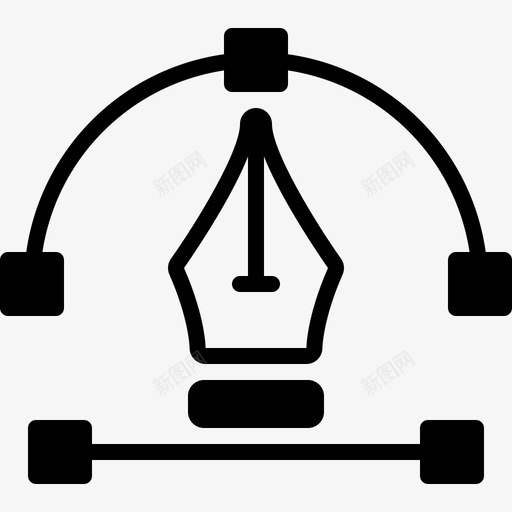 向量锚定曲线图标svg_新图网 https://ixintu.com 向量 曲线 点 笔工具 锚定