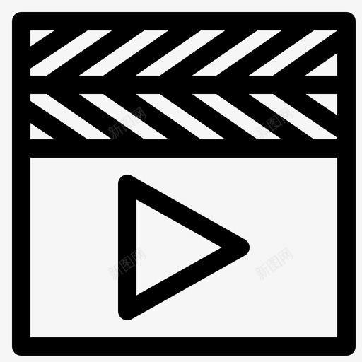 拍板电影电影工具图标svg_新图网 https://ixintu.com 拍板 电影 电影工具 视频 视频加粗线条集23